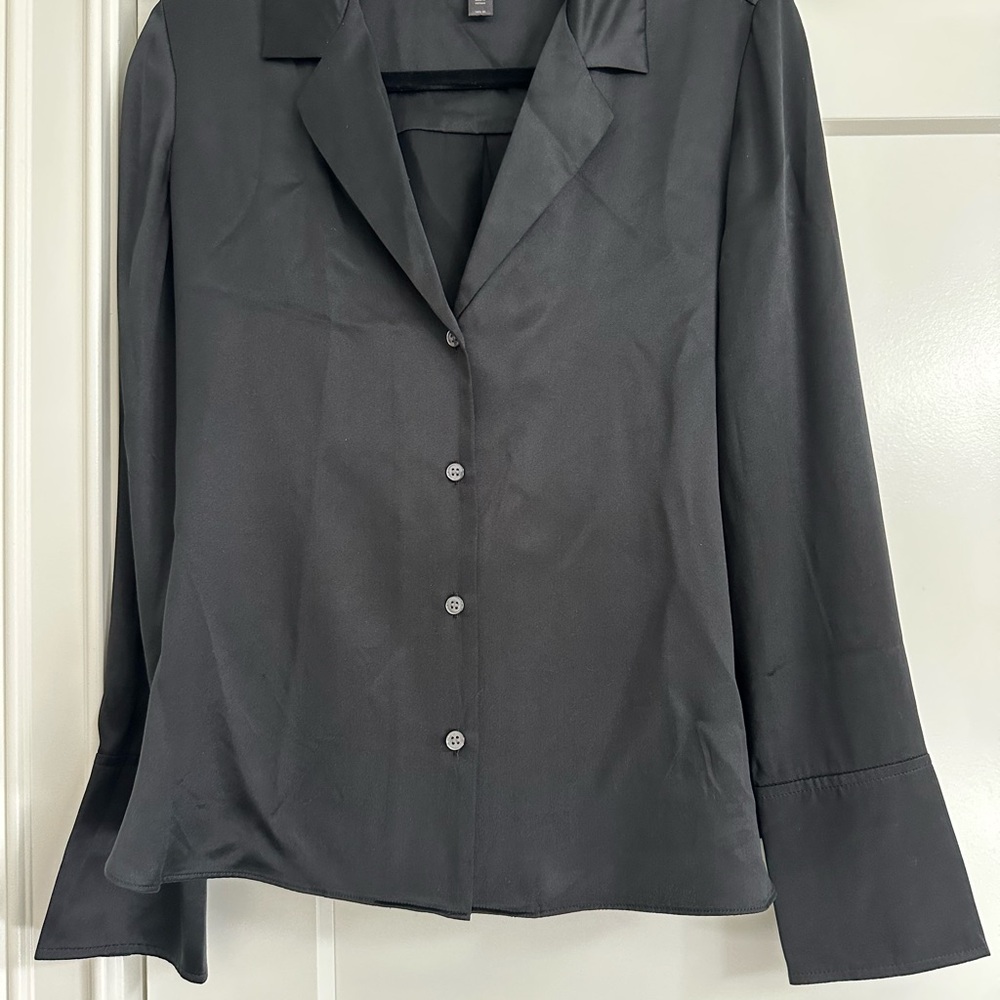 Banana republic Black Button-Front Women's Blouse - 100% silk
